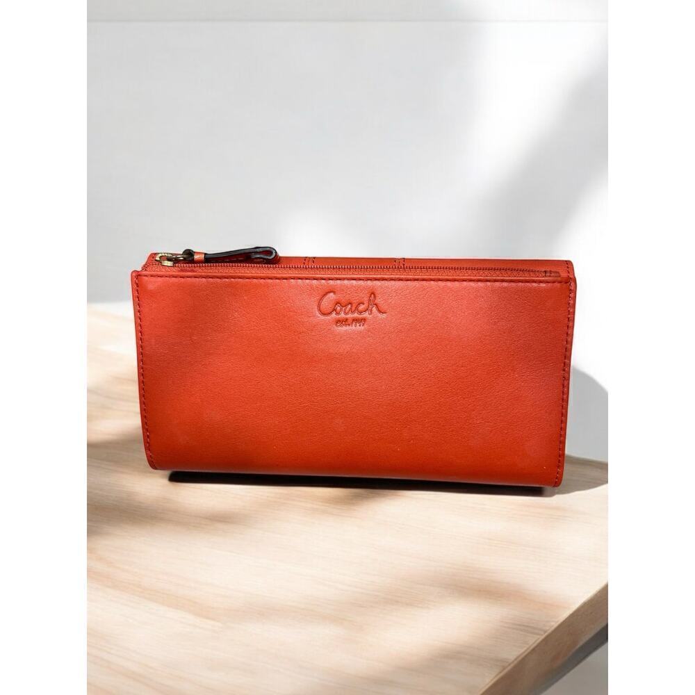 Y2K Coach Ashley Turnlock Leather Envelope Wallet - Picture 2 of 9